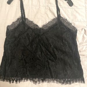 Alice + Olivia Black Lace Cami